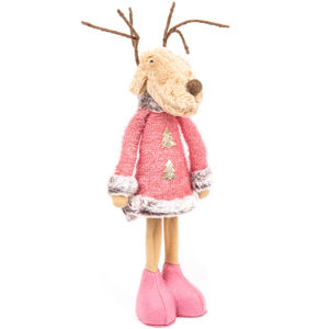 Pink Reindeer Boy karácsonyi textil dekoráció, 60 cm
