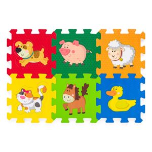 Plastica habtapi puzzle állatokkal, 6 darabos