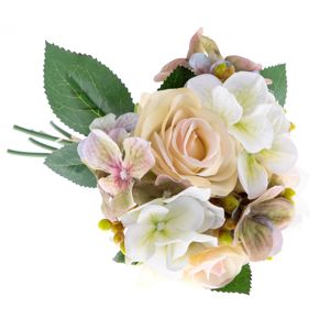 Rózsa hortenziával művirág csokor, bézs