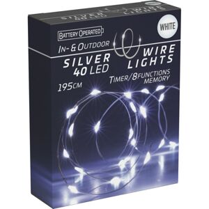 Silver lights fényfüzér időzítővel  40 LED, hideg fehér, 195 cm
