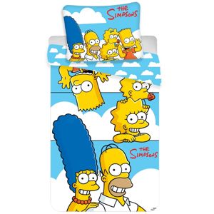 Simpsons Family clouds gyermek pamut ágynemű, 140 x 200 cm, 70 x 90 cm