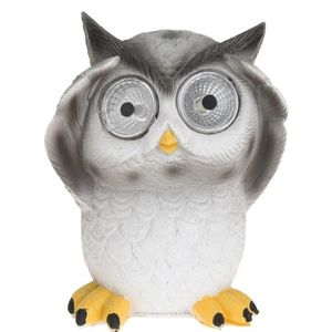 Standing owl szolár lámpa, szürke, 9 x 9 x 12,5 cm
