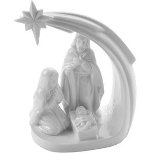 Szent család Betlehemben karácsonyi dekoráció, 14 cm