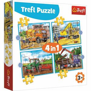 Trefl Puzzle Munkagépek, 4 az 1-ben 12, 15, 20, 24 részes
