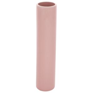 Tubus kerámia váza, 5 x 24 x 5 cm, rózsaszín