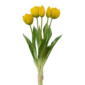 Tulipán műcsokor 5 db sárga, magassága 38 cm
