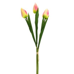 Tulipán műcsokor rózsaszín, 50 cm