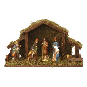 Világító Betlehem karácsonyi dekoráció, 8  figurával, 39 x 22,5 x 14 cm
