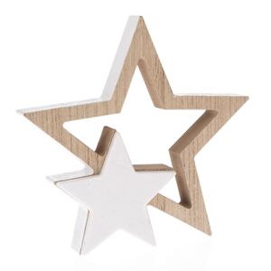 Wooden Star karácsonyi dísz, 16,8 x 15,6 x 2,4 cm