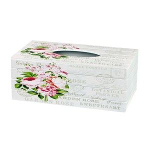 Garden rose zsebkendőtartó doboz, 24,5 cm