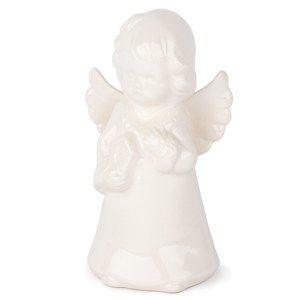 Karácsonyi porcelán angyal Adoniel, 15 cm