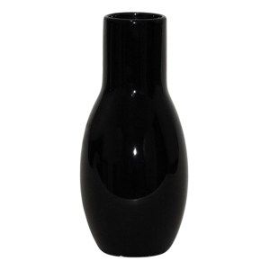 Kerámia váza fényes fekete, 20,5 cm