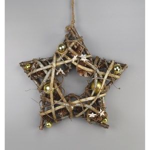 Luccio arany karácsonyi akasztható csillag, 34 cm