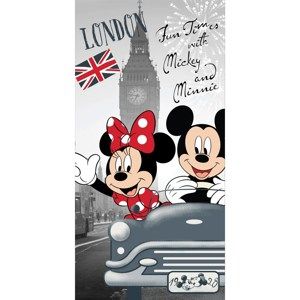 Mickey and Minnie in London törölköző, 70 x 140 cm