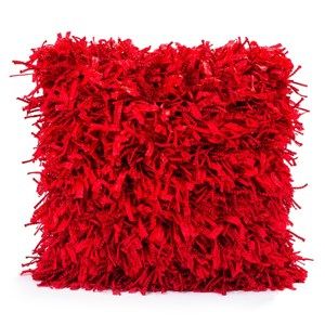 BO-MA Trading Shaggy párnahuzat piros, 45 x 45 cm