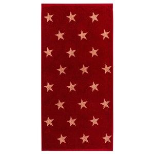 Stars törölköző, piros, 70 x 140 cm