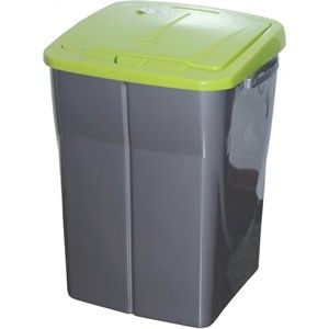 Szelektív hulladékgyűjtő kosár, 51 x 36 x 36,5 cm, zöld fedél, 45 l