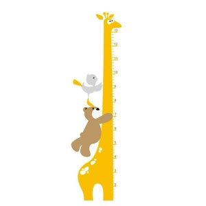 Zsiráf gyerekmagasság-mérő, öntapadó dekoráció